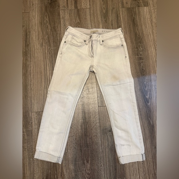 Burberry Brit Women’s Kensington Skinny Jeans Cropped Light Gray Size 26